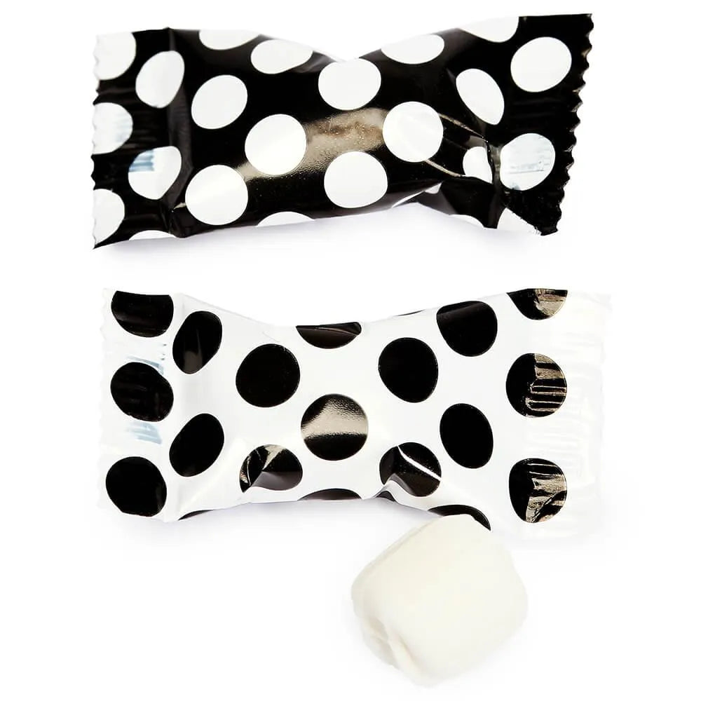 Black Polka Dots Wrapped Butter Mint Creams: 300-Piece Case