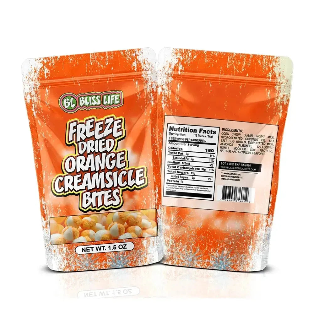 Bliss Life Freeze Dried Orange Creamsicle Candy Bags: 12-Piece Case