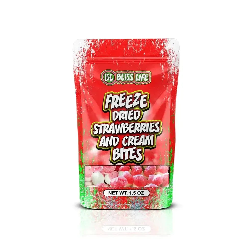 Bliss Life Freeze Dried Strawberries and Cream Candy Bags: 12-Piece Case