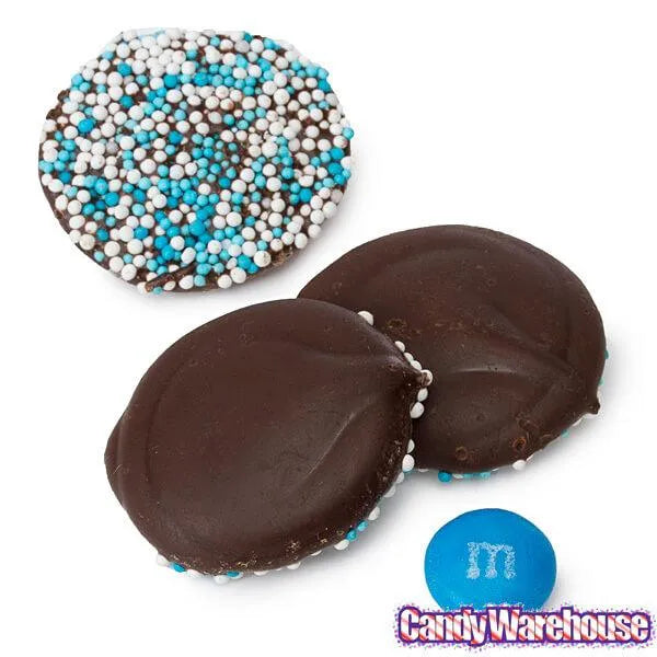 Blue Dark Chocolate Nonpareils Discs: 1LB Jar