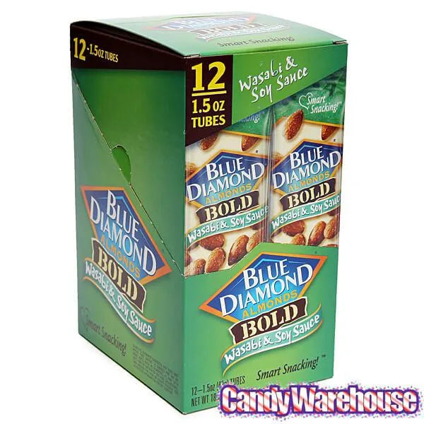 Blue Diamond Wasabi and Soy Sauce Almonds 1.5-Ounce Bags: 12-Piece Box