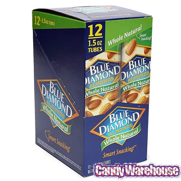 Blue Diamond Whole Natural Almonds 1.5-Ounce Bags: 12-Piece Box