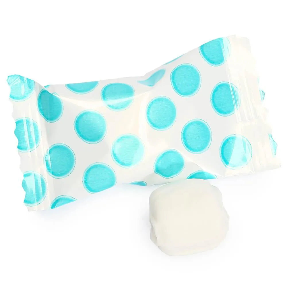 Blue Polka Dots Wrapped Butter Mint Creams: 300-Piece Case