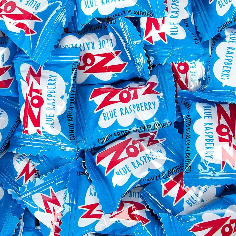 Blue Raspberry Zotz Sour Fizz Candy: 6LB Case