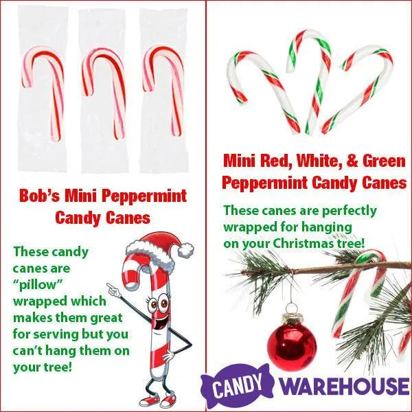 Bobs Sweet Stripes Mini Peppermint Candy Canes - Bulk: 1040-Piece Case