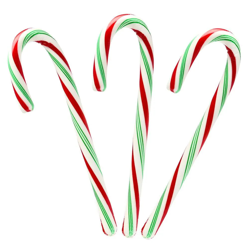 Bobs Sweet Stripes Red, White and Green Peppermint Candy Canes: 12-Piece Box