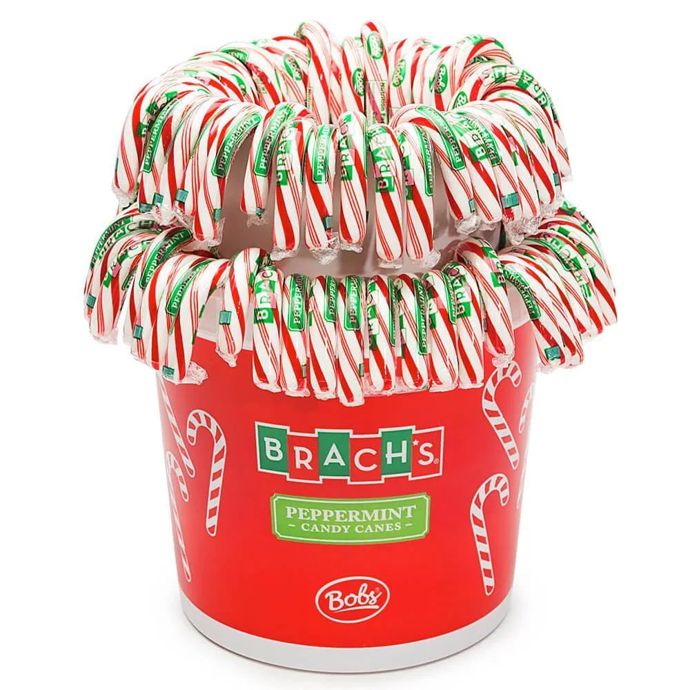 Bobs Sweet Stripes Traditional Red & White Peppermint Candy Canes: 96-Piece Pail