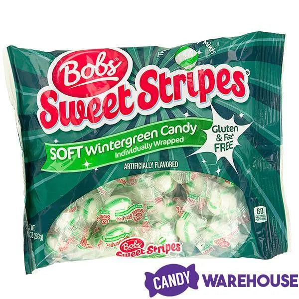 Bobs Sweet Stripes Wintergreen Soft Candy Balls: 50-Piece Bag