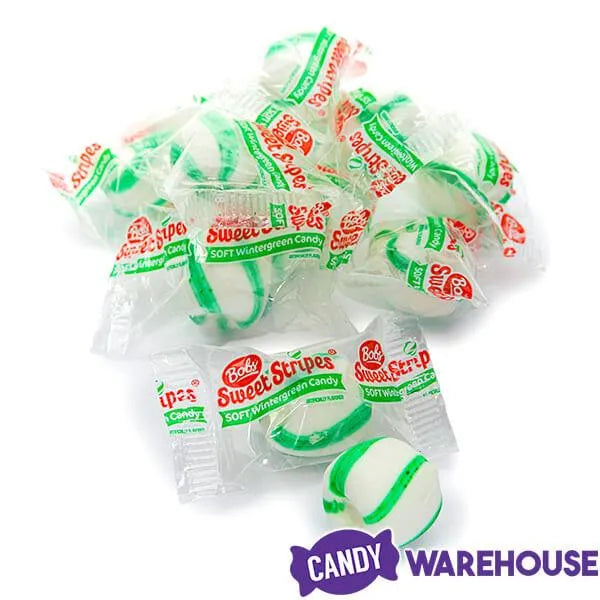 Bobs Sweet Stripes Wintergreen Soft Candy Balls: 50-Piece Bag