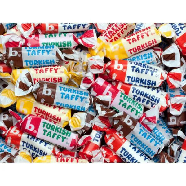 Bonomo Turkish Taffy Bite-Size Candy: 200-Piece Tub