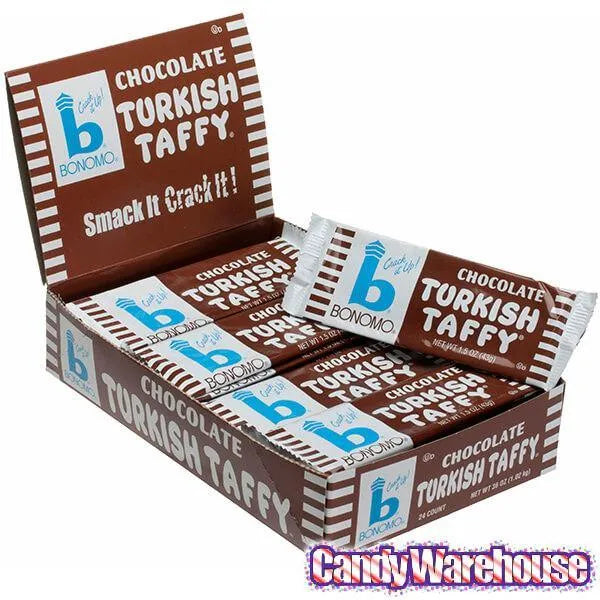 Bonomo Turkish Taffy Candy Bars - Chocolate: 24-Piece Box