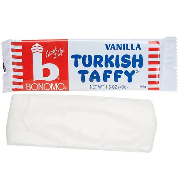 Bonomo Turkish Taffy Candy Bars - Vanilla: 24-Piece Box