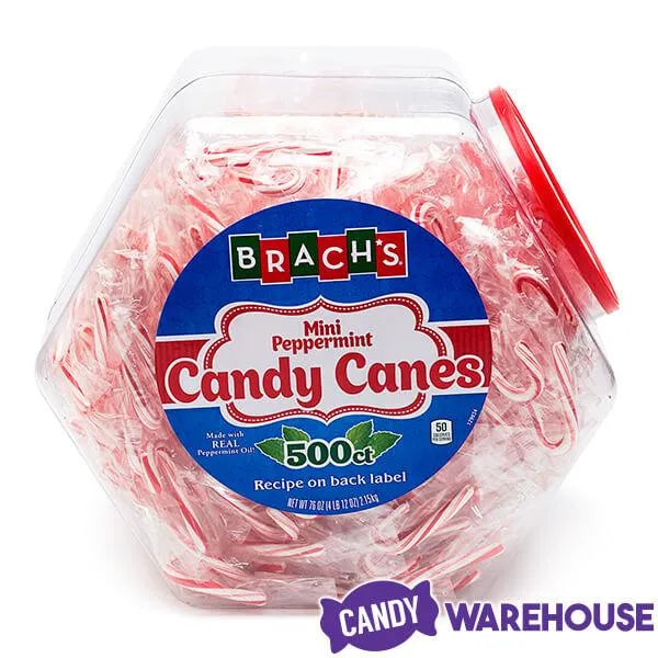 Brach's Peppermint Mini Candy Canes: 500-Piece Tub