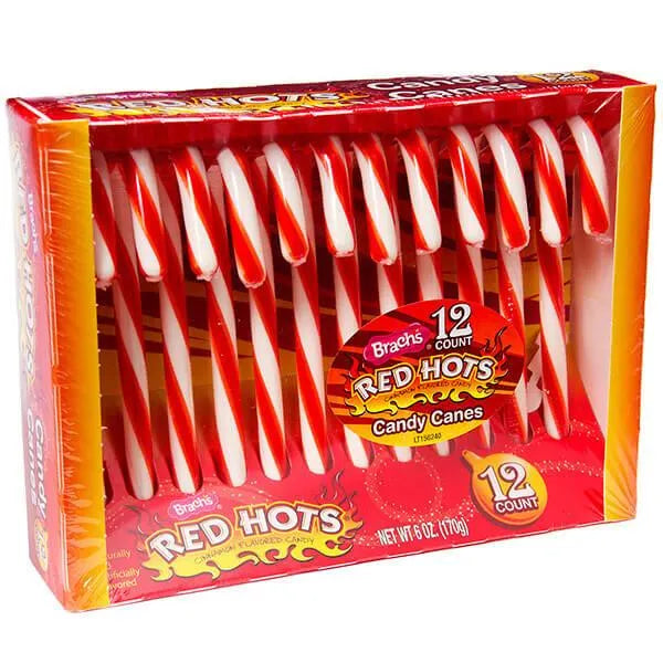 Brach's Red Hots Candy Canes: 12-Piece Box