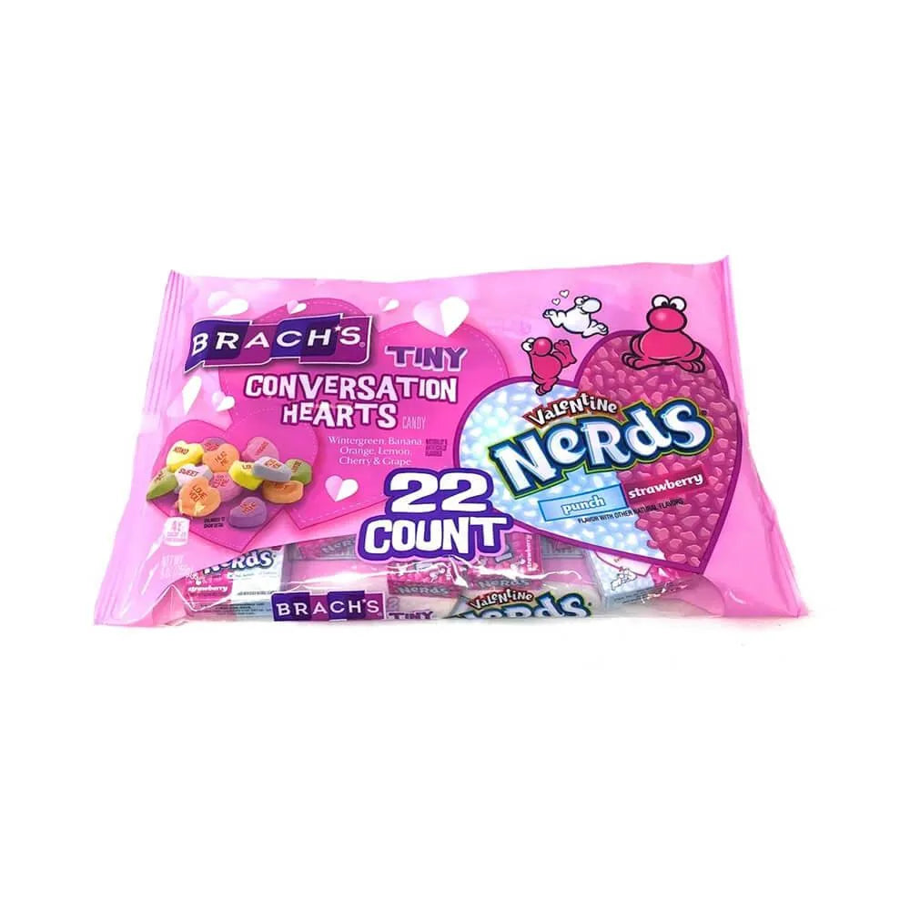 Brach's Tiny Conversation Hearts and Nerds Fun Packs 22-Piece Bag