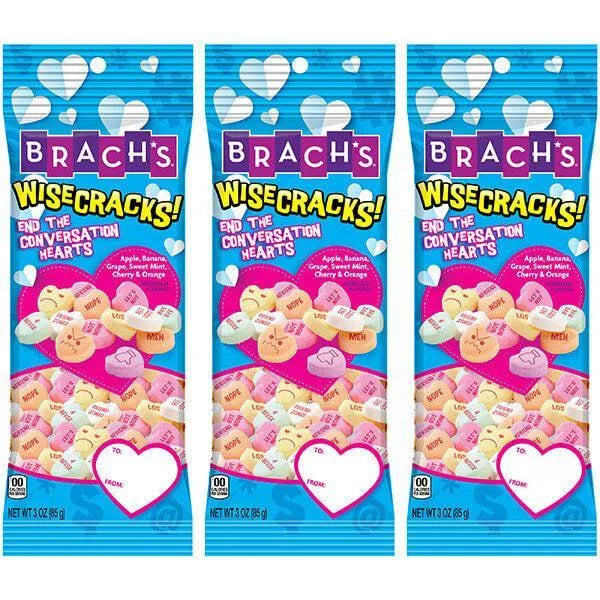 Brach's Wisecracks Tiny Conversation Candy Hearts Snack Packs: 16-Piece Display