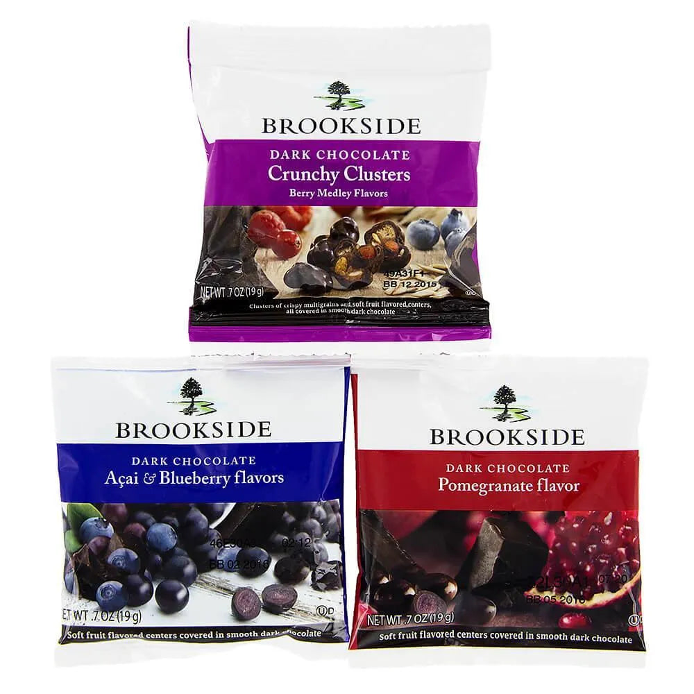 Brookside Dark Chocolate Assortment Candy Snack Packs: 48-Piece Bag