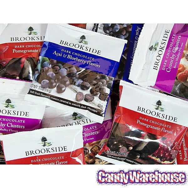 Brookside Dark Chocolate Assortment Candy Snack Packs: 48-Piece Bag