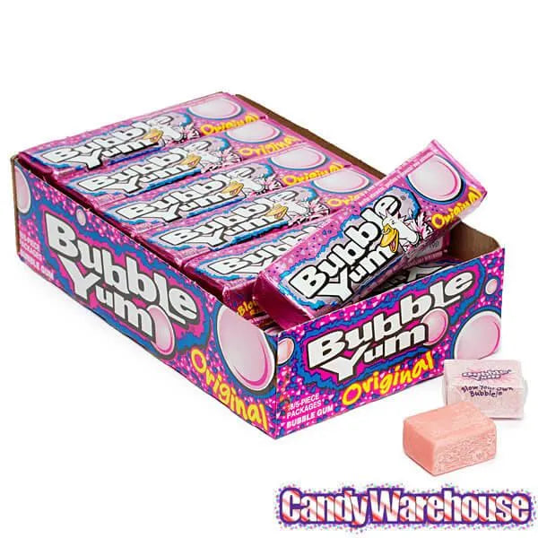 Bubble Yum Gum 5-Piece Packs - Original: 18-Pack Box