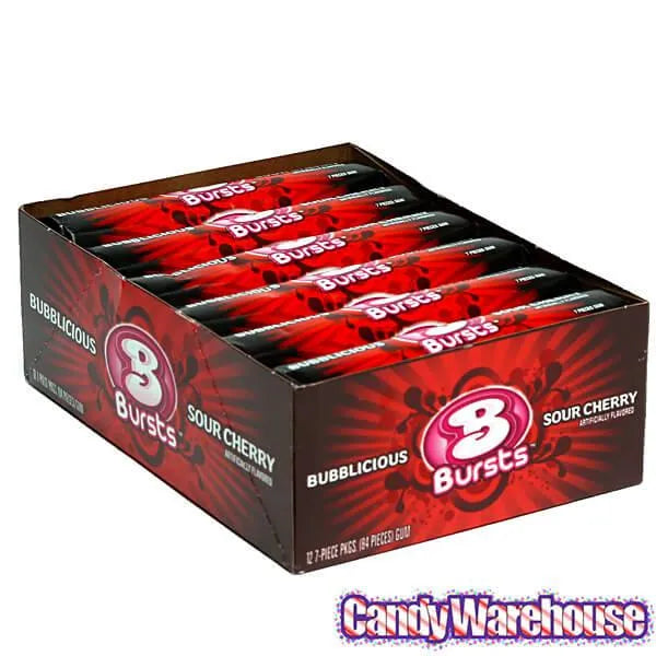 Bubblicious Bubble Gum Bursts Packs - Cherry Storm: 12-Piece Box