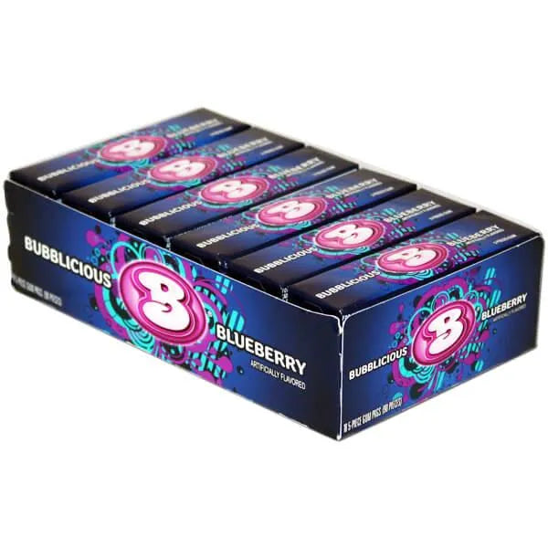 Bubblicious Bubble Gum Packs - Blueberry: 18-Piece Box