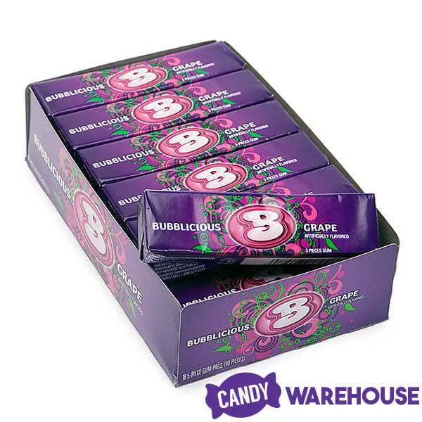 Bubblicious Bubble Gum Packs - Grape: 18-Piece Box