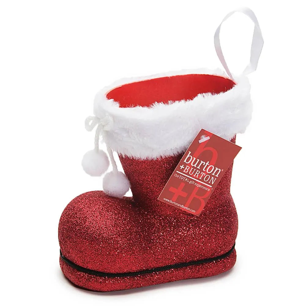 Burton and Burton Glittery Red Santa Boot Candy Cane Vase