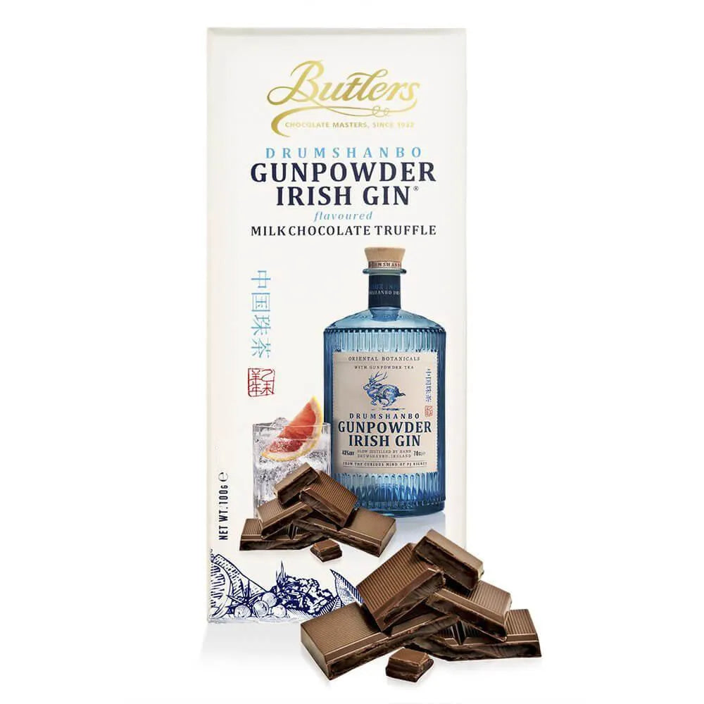 Butlers Drumshanbo Gunpowder Irish Gin Chocolate Bar: 10-Piece Box