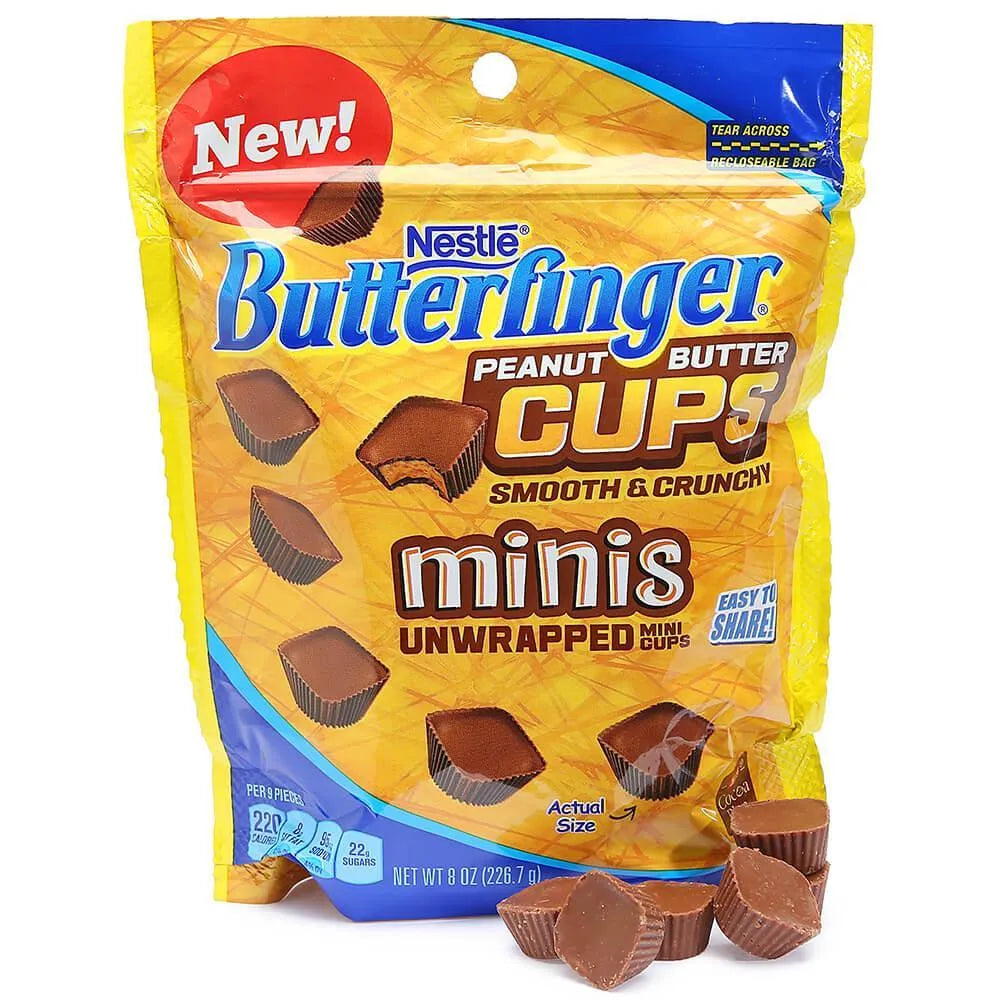 Butterfinger Peanut Butter Cups Unwrapped Minis Candy: 8-Ounce Bag