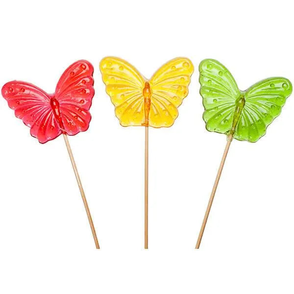 Butterfly Hard Candy Lollipops: 12-Piece Bag