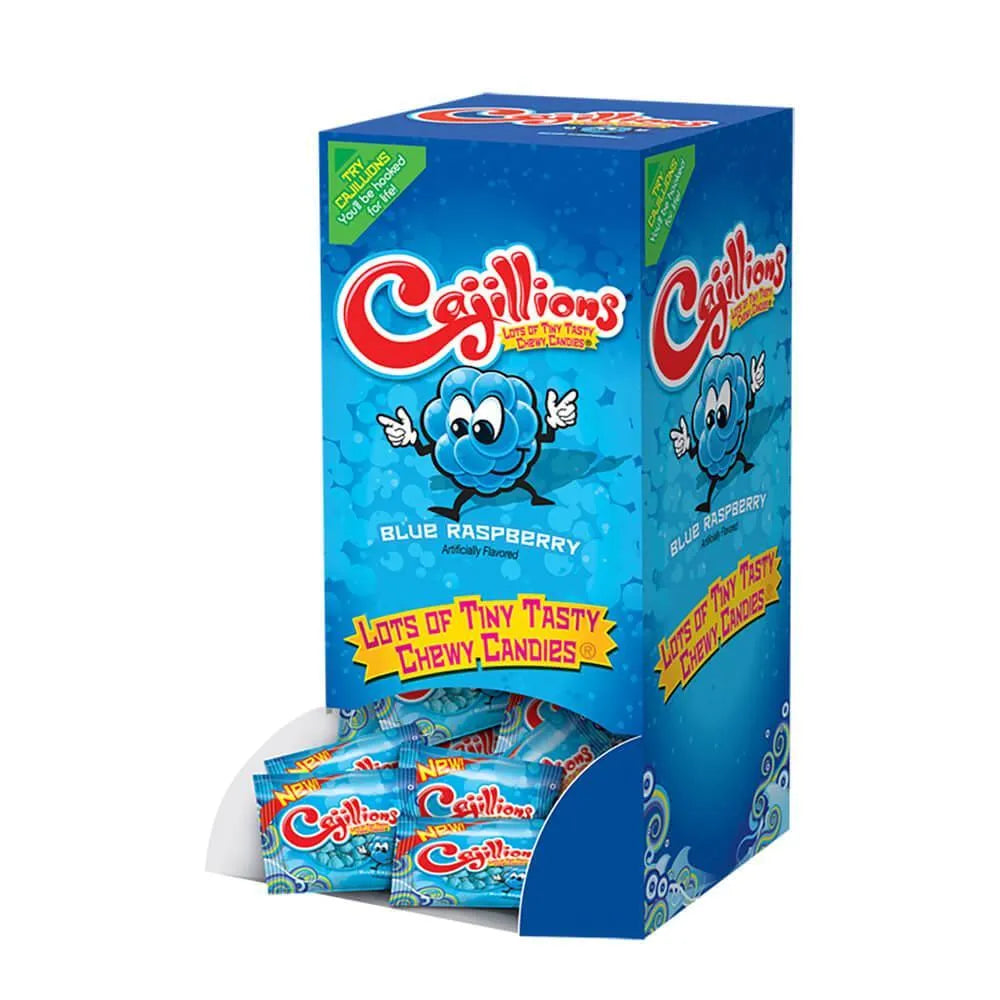 Cajillions Blue Raspberry Chewy Candy Packs: 120-Piece Box