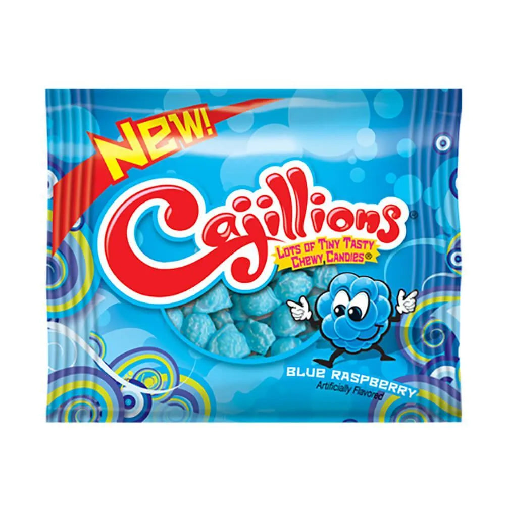 Cajillions Blue Raspberry Chewy Candy Packs: 120-Piece Box