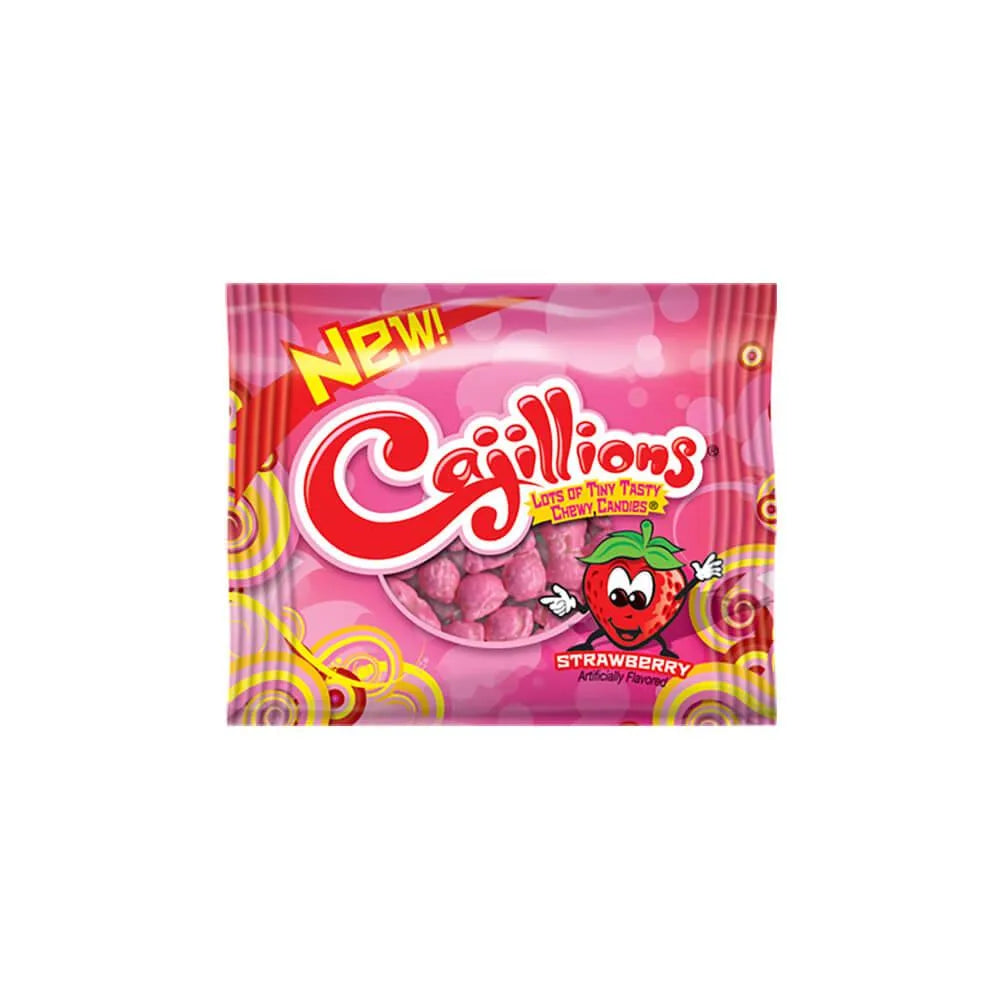 Cajillions Strawberry Chewy Candy Packs: 120-Piece Box