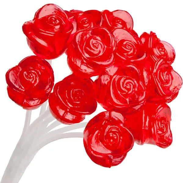 Candy 3-D Red Rose Lollipops: 100-Piece Bag