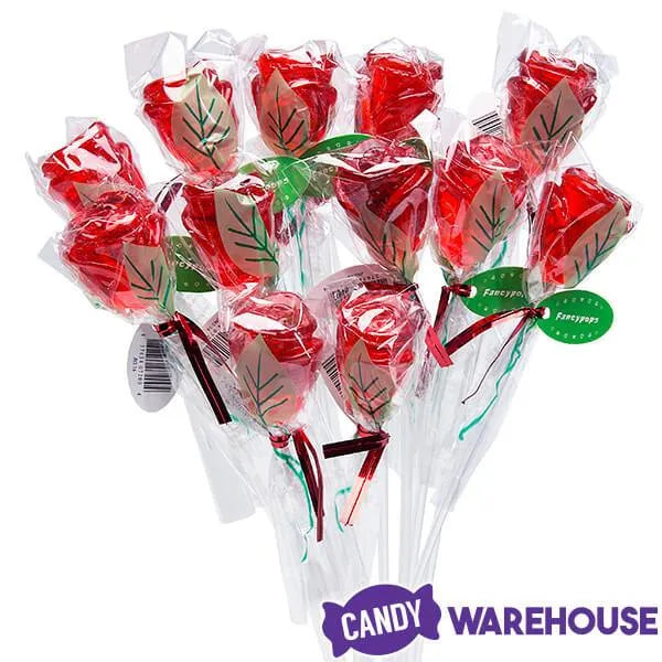 Candy 3-D Red Rose Lollipops: 100-Piece Bag