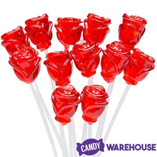 Candy 3-D Red Rose Lollipops: 100-Piece Bag