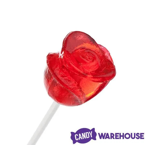 Candy 3-D Red Rose Lollipops: 100-Piece Bag