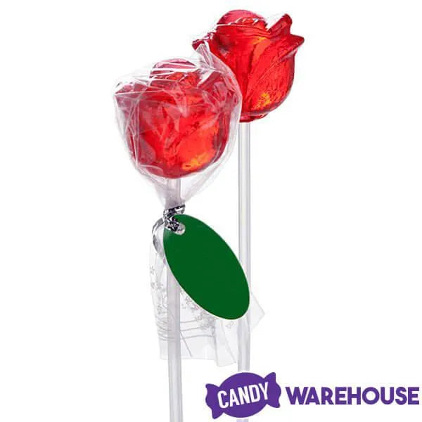 Candy 3-D Red Rose Lollipops: 100-Piece Bag