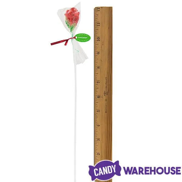 Candy 3-D Red Rose Lollipops: 100-Piece Bag