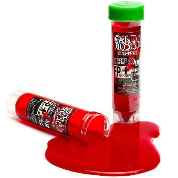 Candy Blood Extreme Sour Liquid Candy Vials: 20-Piece Party Pack