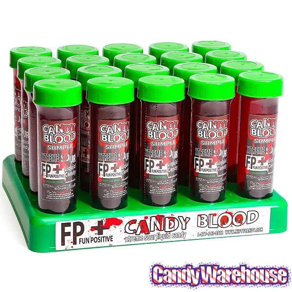 Candy Blood Extreme Sour Liquid Candy Vials: 20-Piece Party Pack