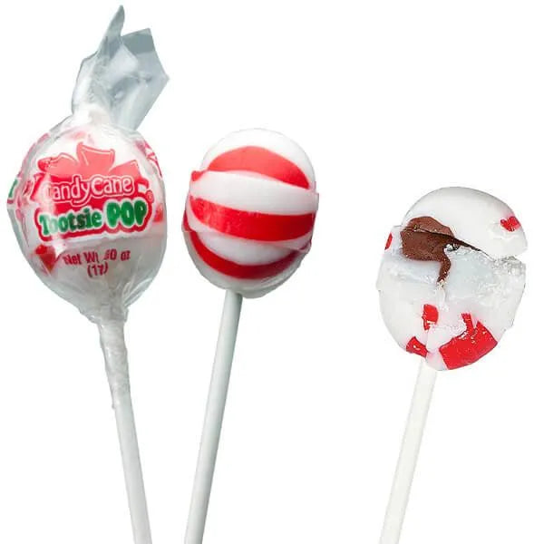 Candy Cane Peppermint Tootsie Pops: 15-Piece Bag