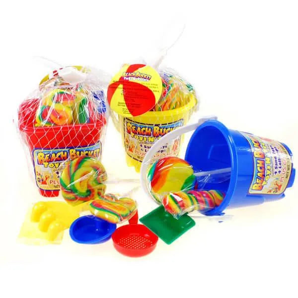 Candy Filled Mini Beach Buckets: 12-Piece Box