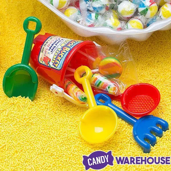 Candy Filled Mini Beach Buckets: 12-Piece Box