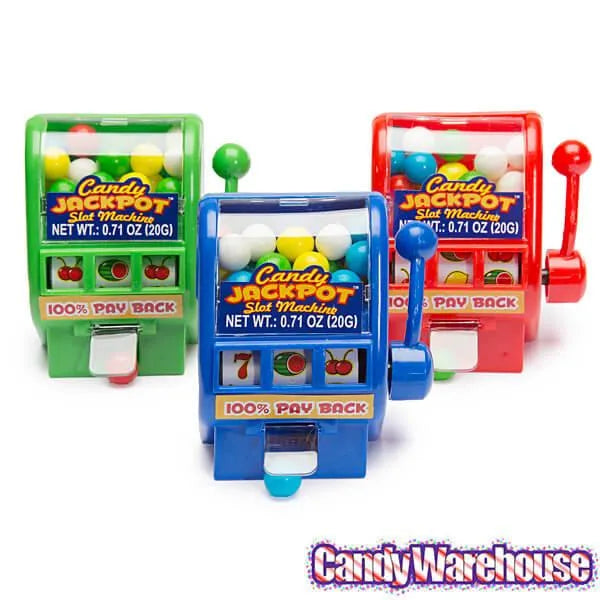 Candy Jackpot Slot Machine Dispensers: 12-Piece Display