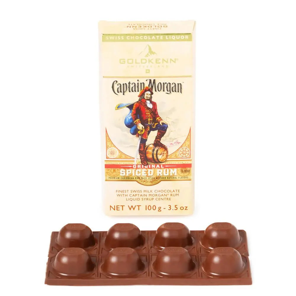 Captain Morgan Spiced Rum Filled Chocolate Bar: 10-Piece Box