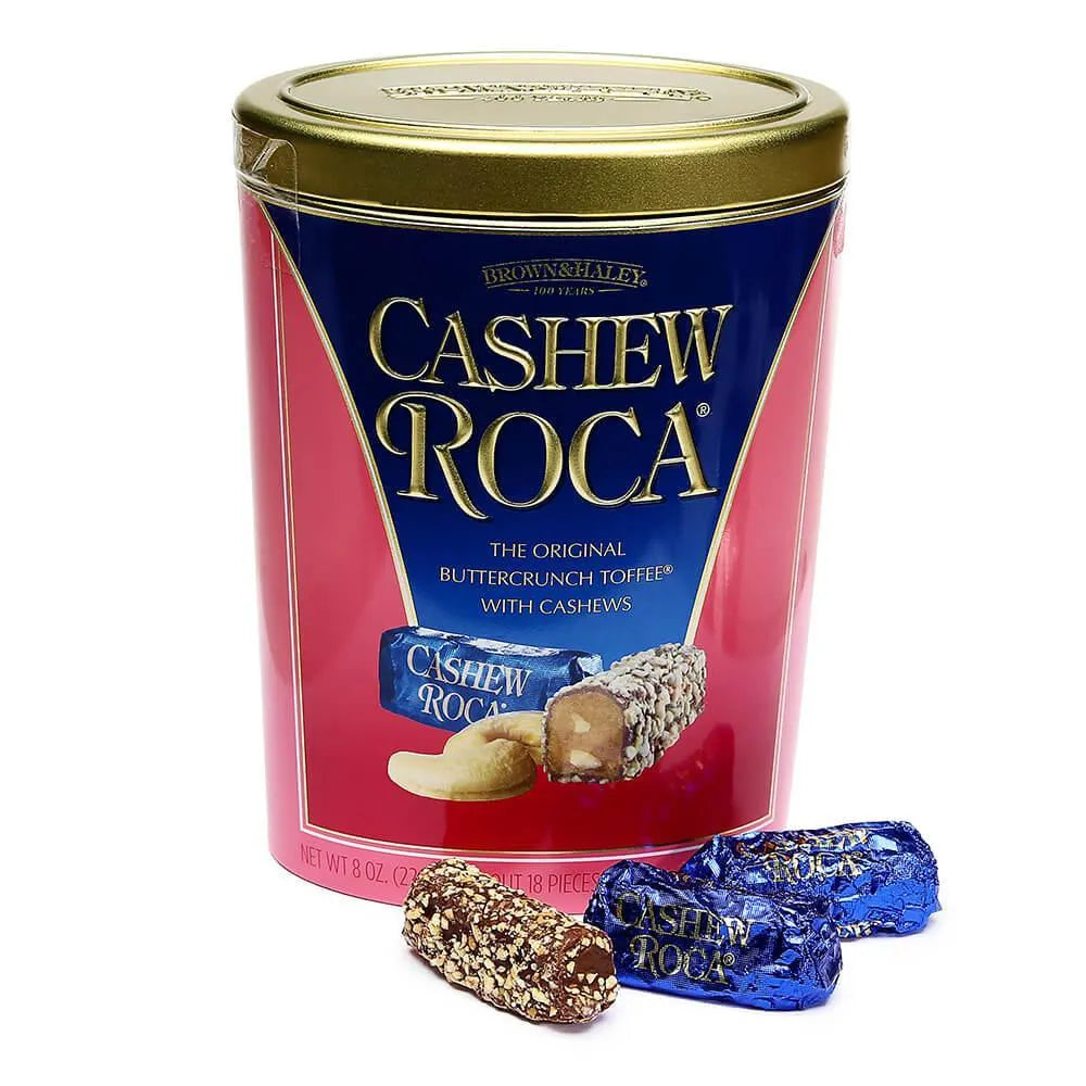 Cashew Roca Buttercrunch Toffee Candy: 10-Ounce Tin