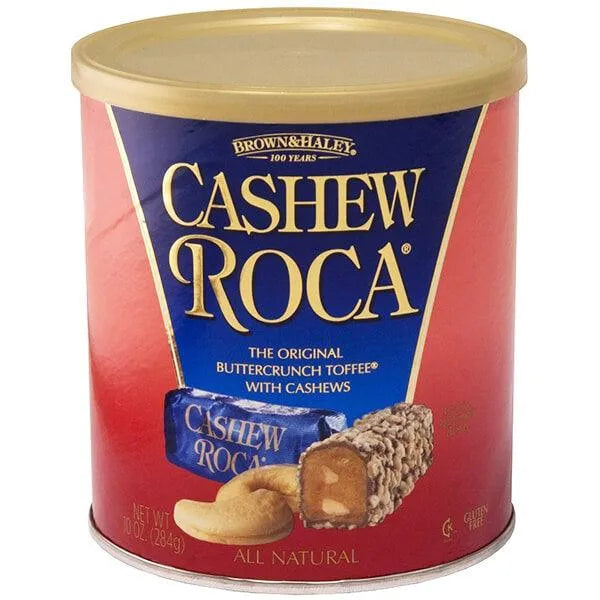 Cashew Roca Buttercrunch Toffee Candy: 10-Ounce Tin