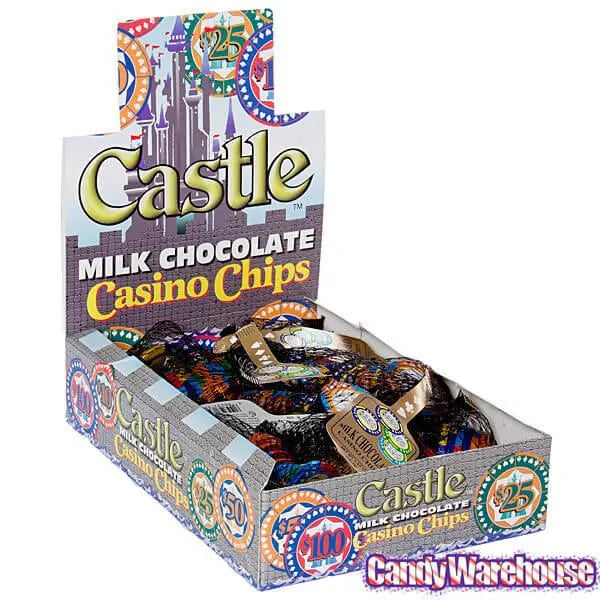 Castle Chocolate Casino Chips Mesh Bags: 18-Piece Box