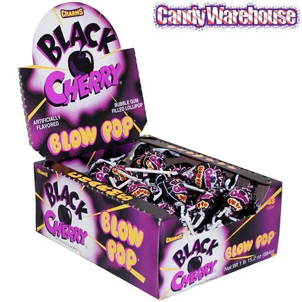 Charms Blow Pops - Black Cherry: 48-Piece Box